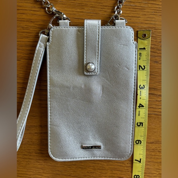 WHBM metallic silver crossbody & clutch phone bag - Picture 5 of 11